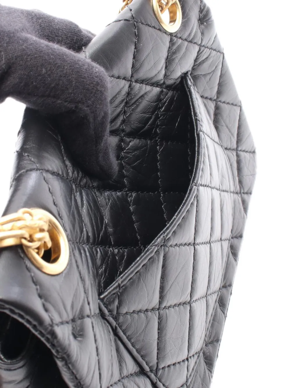 CHANEL Pre-Owned 2019 2.55 gewatteerde schoudertas Zwart