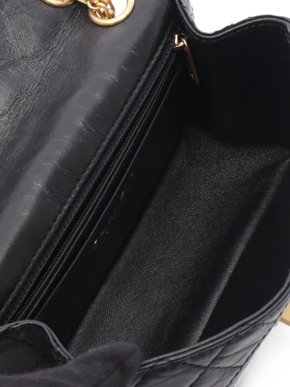 CHANEL Pre-Owned 2019 2.55 gewatteerde schoudertas Zwart