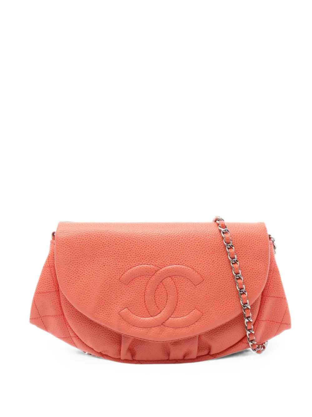 CHANEL Pre-Owned 2012-2013 Half Moon Caviar leather cross body bag - Arancione