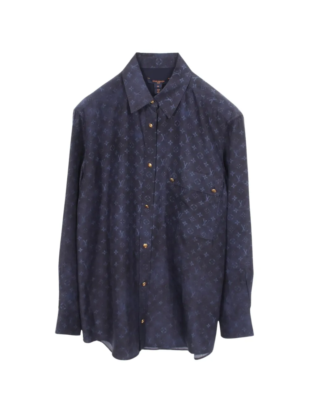 Louis Vuitton Pre-Owned 2010s Monogram long-sleeve shirt - Blu