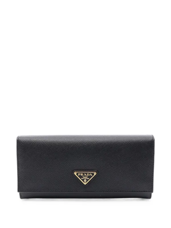 Prada Pre-owned 2010s Saffiano-leather Bi-fold Wallet in Black