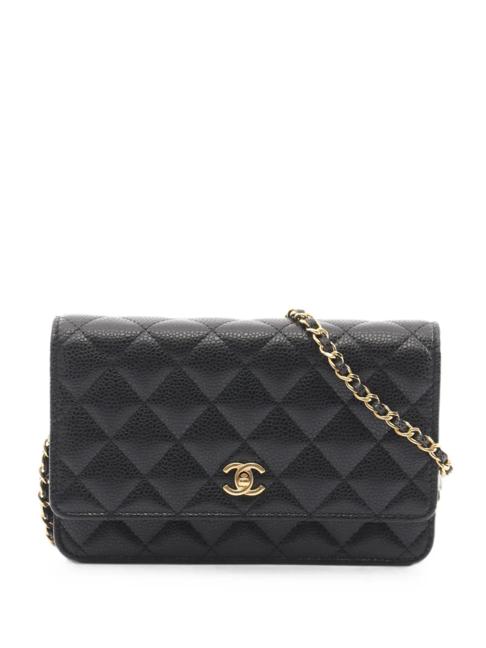 CHANEL Pre-Owned 2021 Matelassé chain wallet - Nero