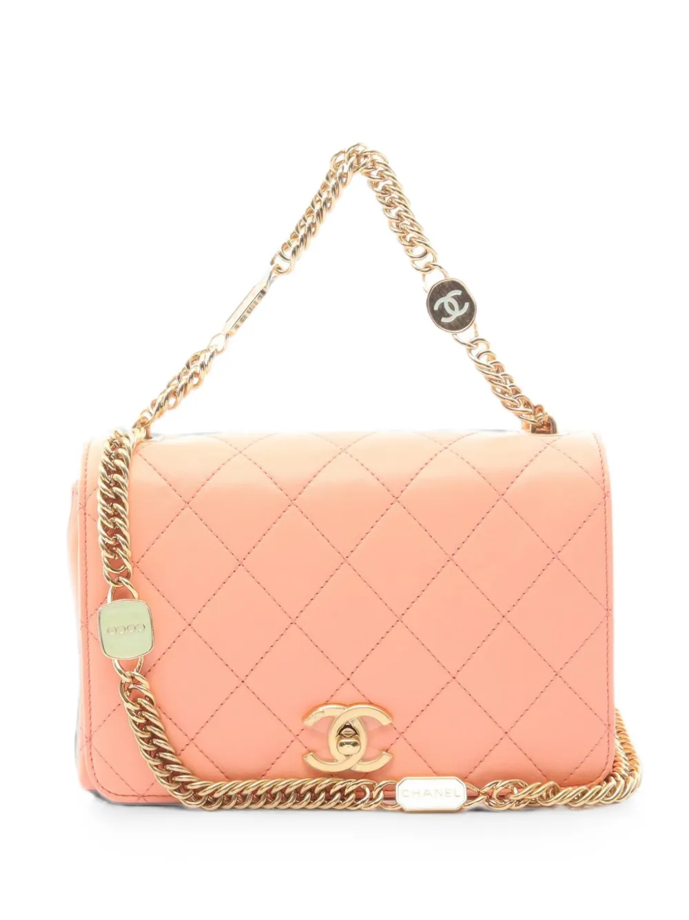 CHANEL Pre-Owned 2010s Matelassé chain shoulder bag - Arancione