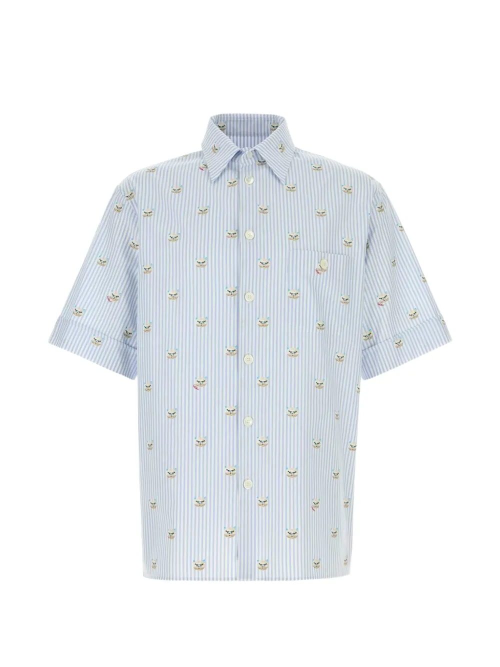 Valentino Garavani embroidered striped shirt - Blu