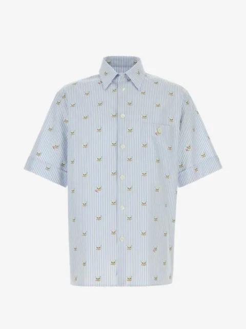 Valentino Garavani camisa bordada a rayas