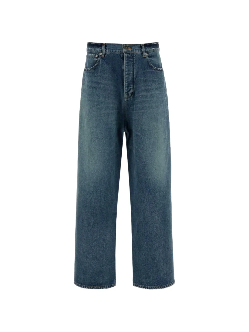 Balenciaga Weite Jeans im Distressed-Look - Blau