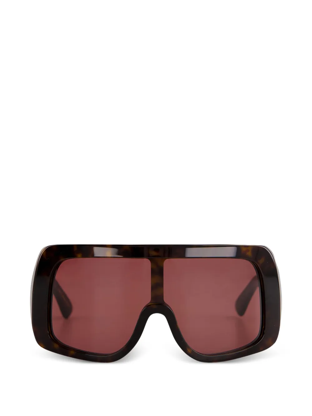 Emmanuelle Khanh Freedom tortoiseshell-effect shield-frame sunglasses - Marrone