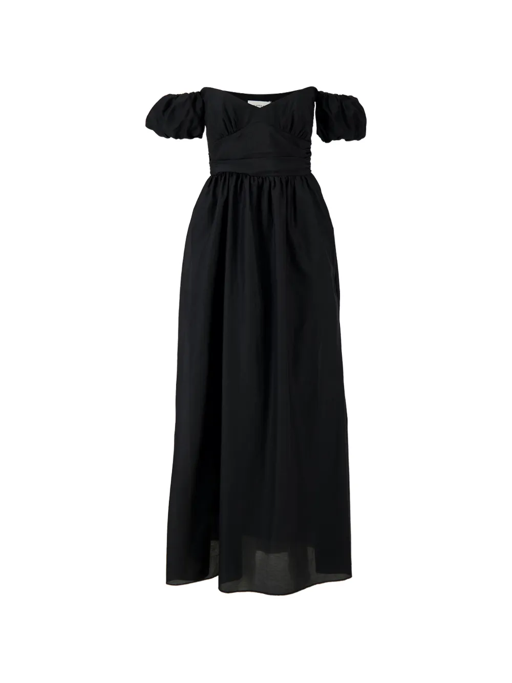 Matteau off-shoulder gathered midi dress - Black