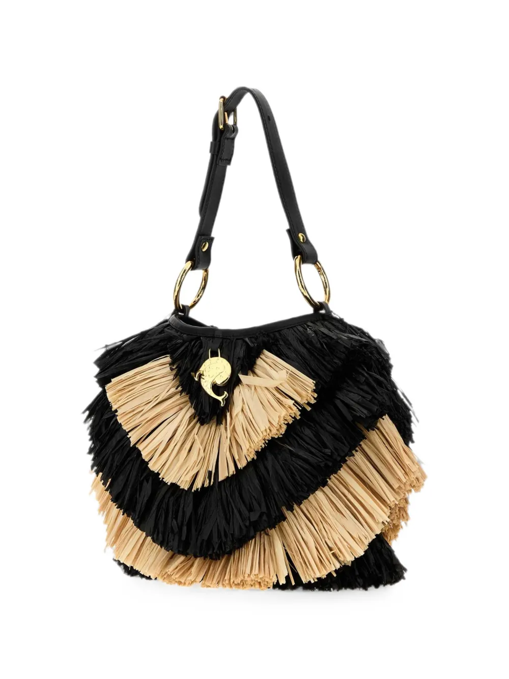 PUCCI Capriccio Rafia Bag in Black, view 3
