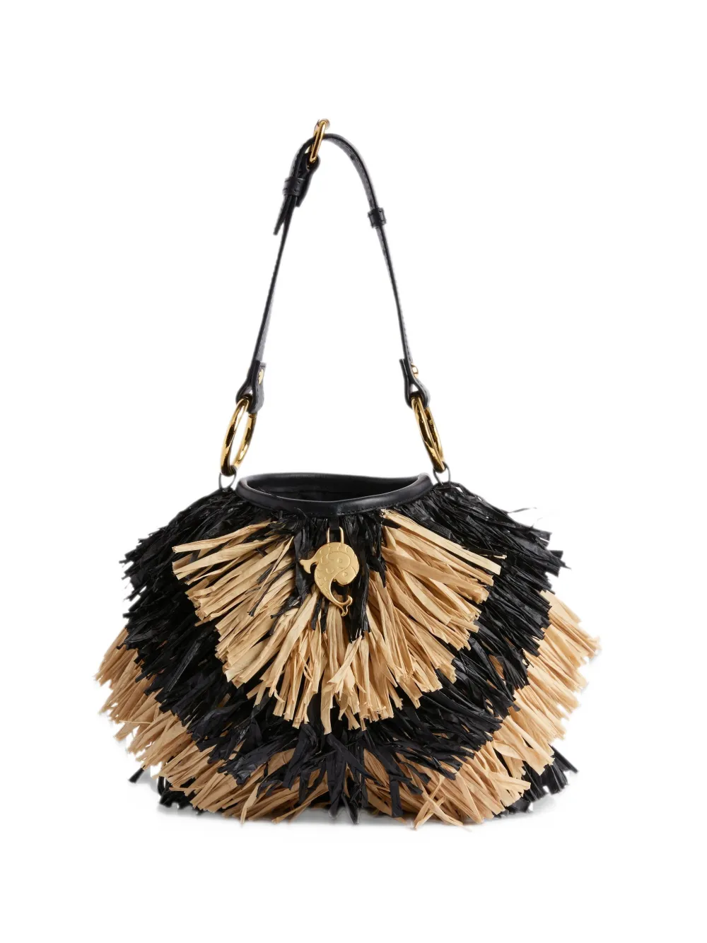 PUCCI Capriccio raffia shopper Zwart