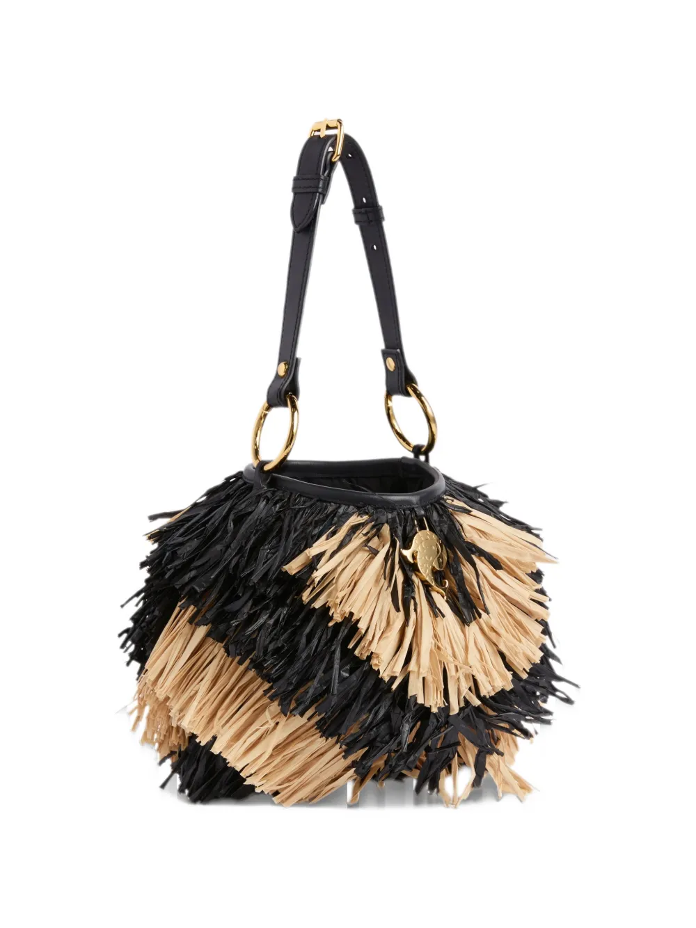 PUCCI Capriccio raffia shopper Zwart