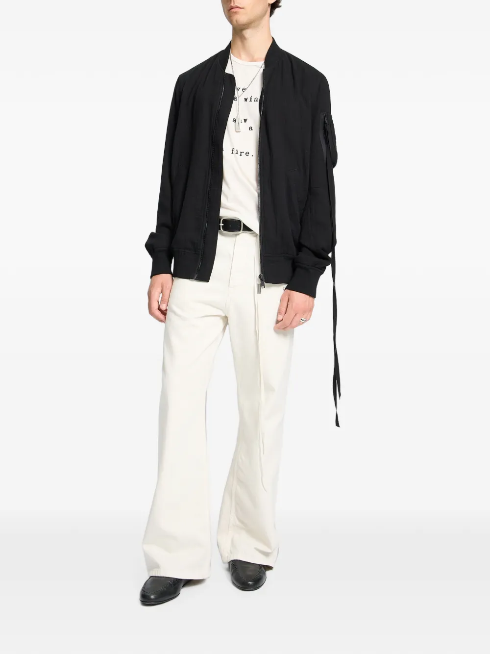 Ann Demeulemeester Double Gauze bomberjack Zwart