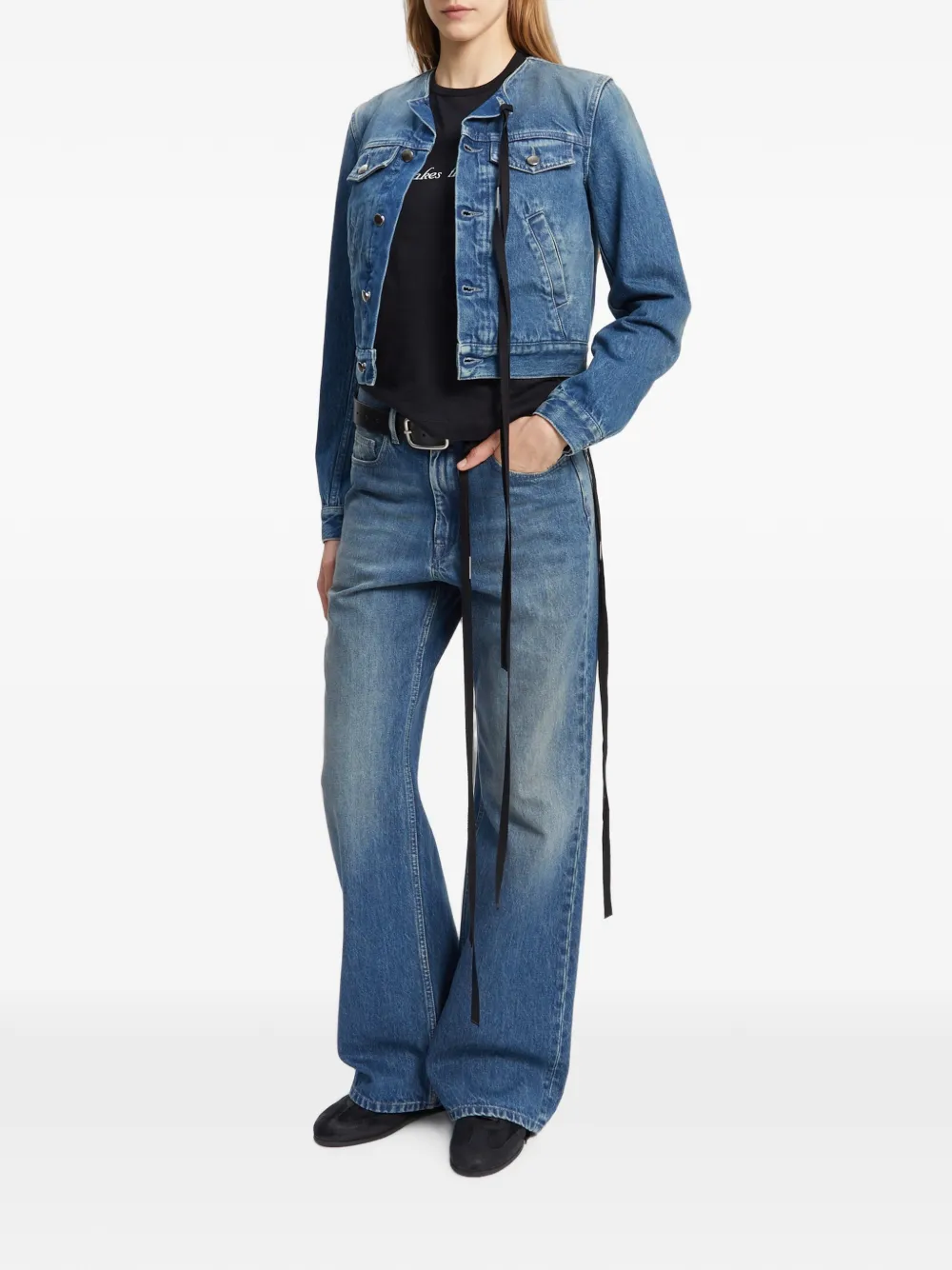 Ann Demeulemeester Jeans met wijde pijpen Blauw