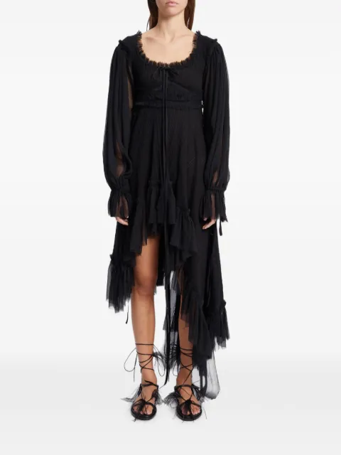 Ann Demeulemeester Giti empire ruffled asymmetric-hem dress