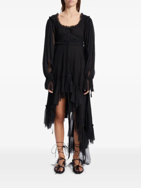 Ann Demeulemeester Giti empire ruffled asymmetric-hem dress