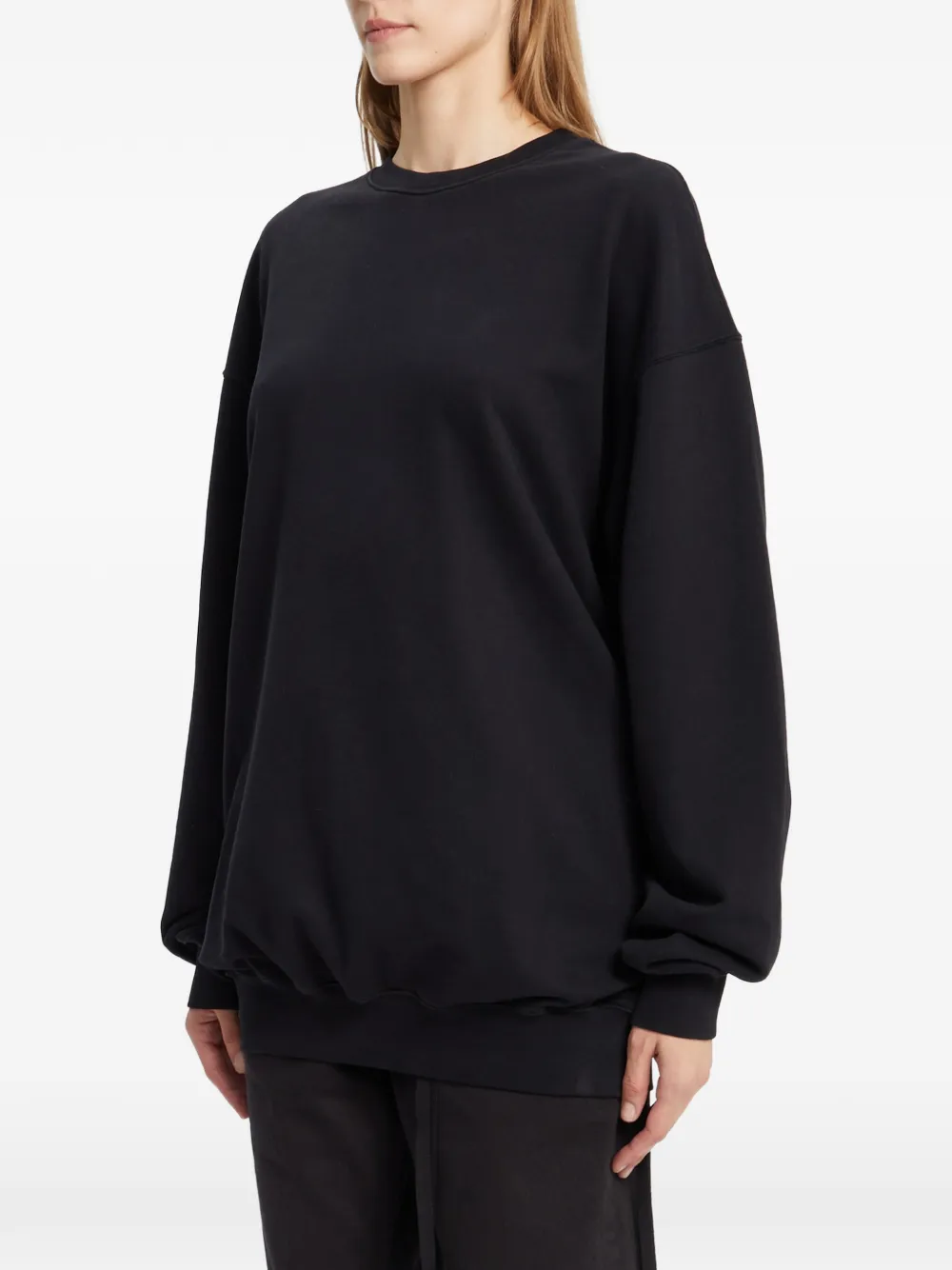 Ann Demeulemeester Geborstelde sweater met tekst Zwart