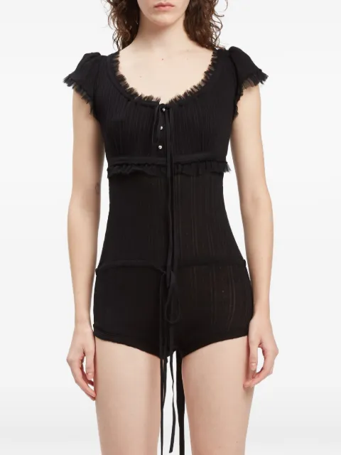 Ann Demeulemeester Eila ruffled jacquard-jersey playsuit