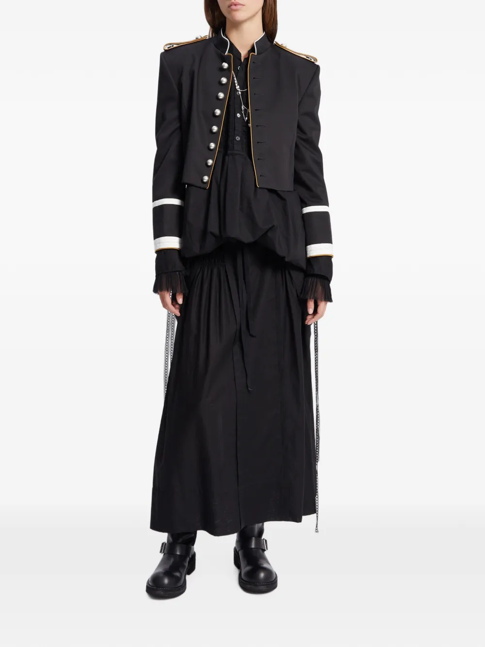 Ann Demeulemeester Geplooide blouse met gesmockt detail Zwart