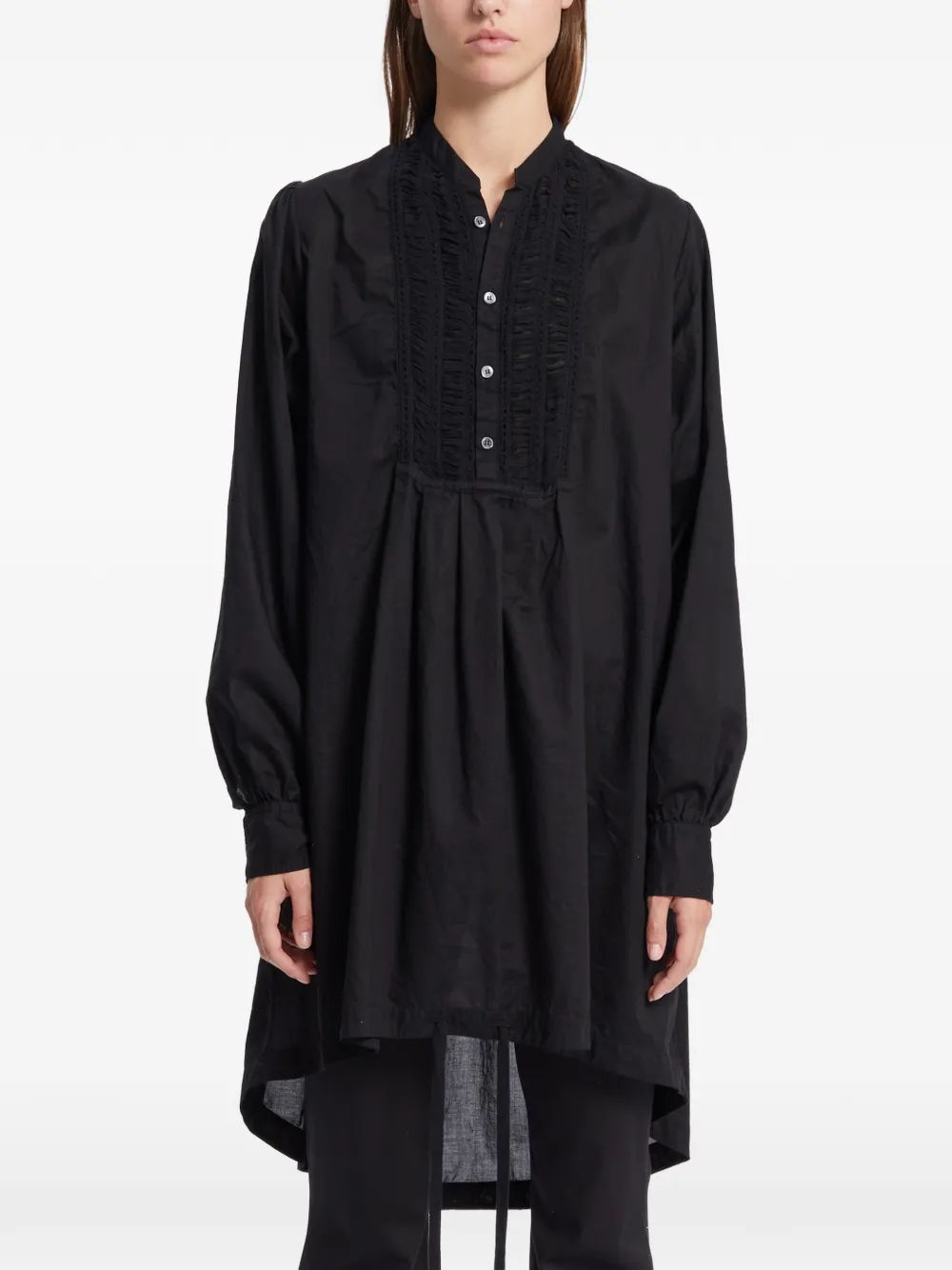 Ann Demeulemeester Geplooide blouse met gesmockt detail Zwart