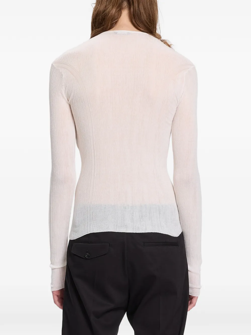 Ann Demeulemeester Bori ribbed-knit henley-neck Sweater | Neutrals