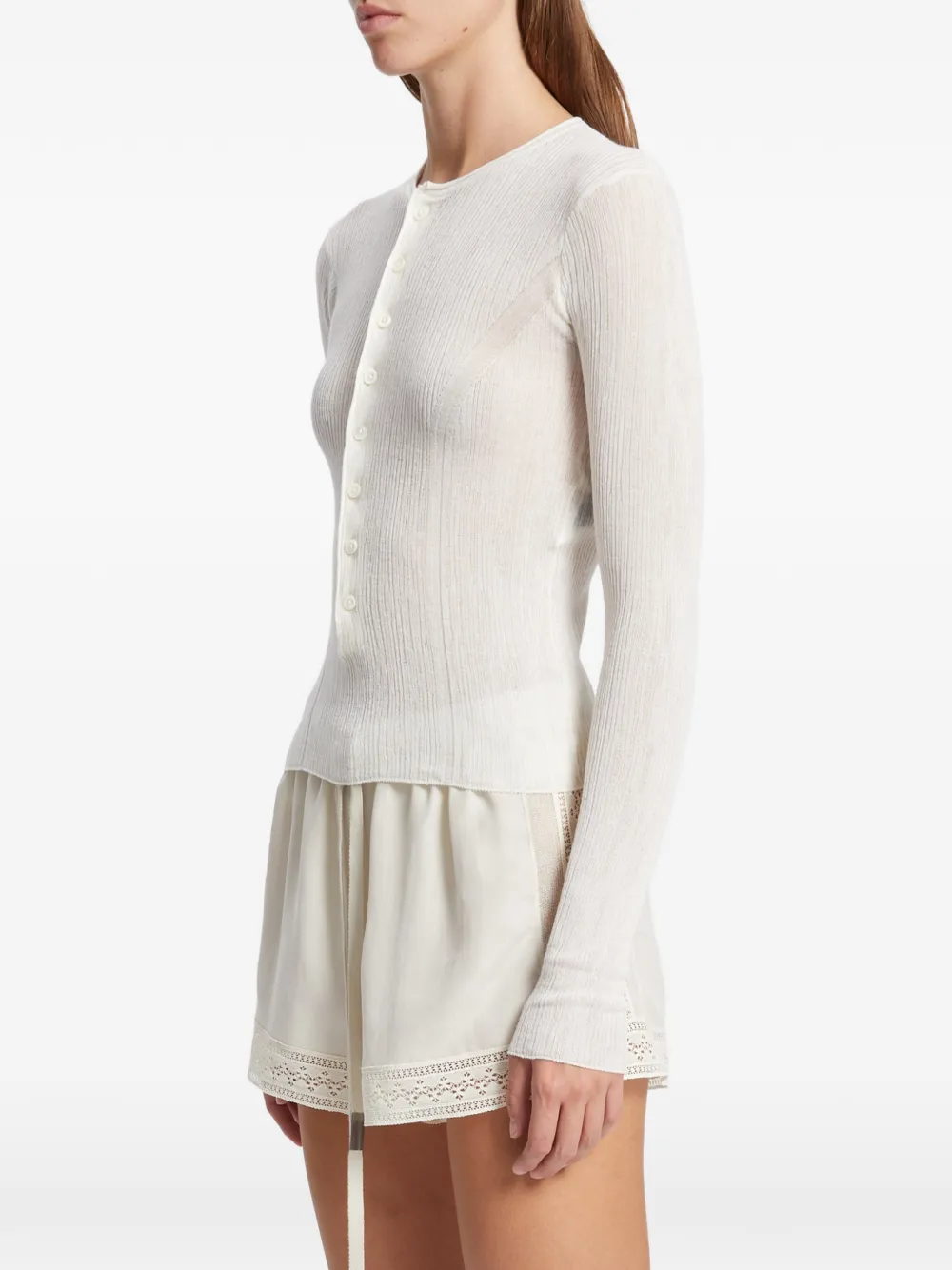 Ann Demeulemeester Miep ribgebreide trui Beige