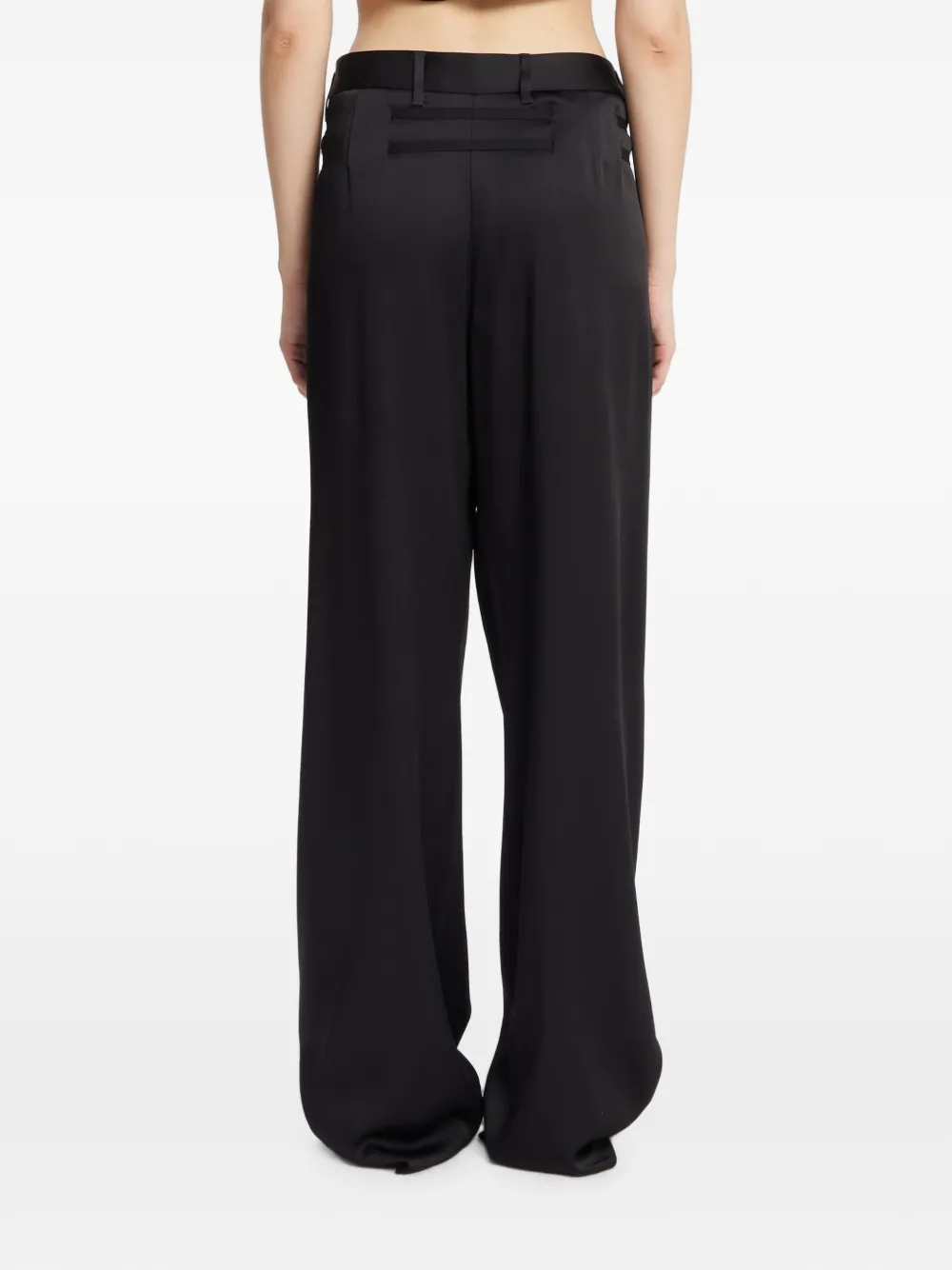 Ann Demeulemeester Cady Satin Tie-fastening Trousers in Black, view 4
