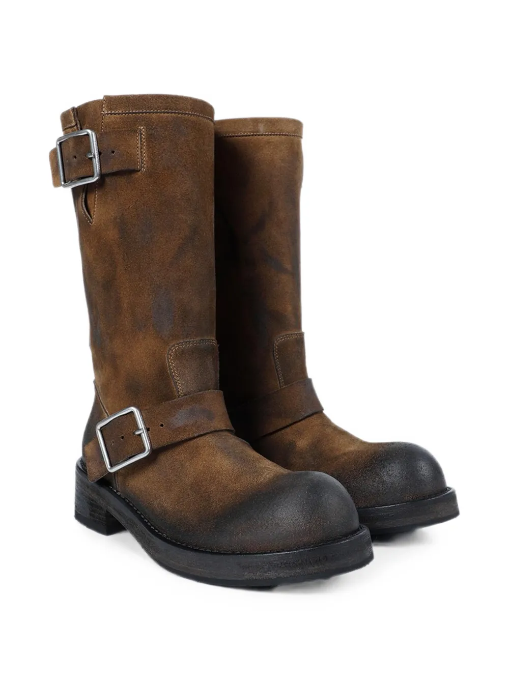 Ann Demeulemeester Sarith buckle-fastening suede biker boots Bruin