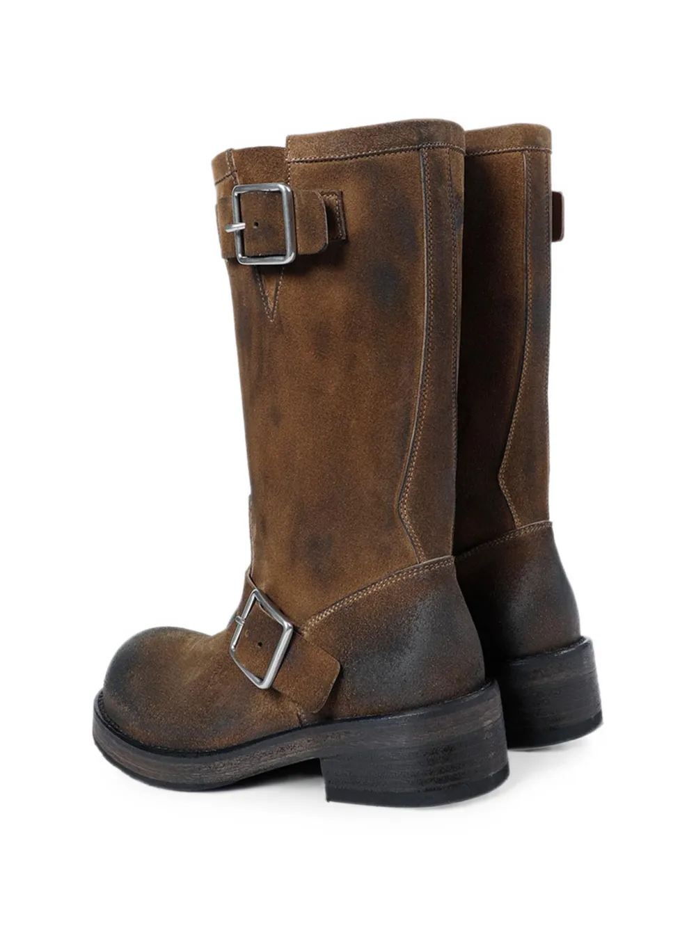Ann Demeulemeester Sarith buckle-fastening suede biker boots Bruin