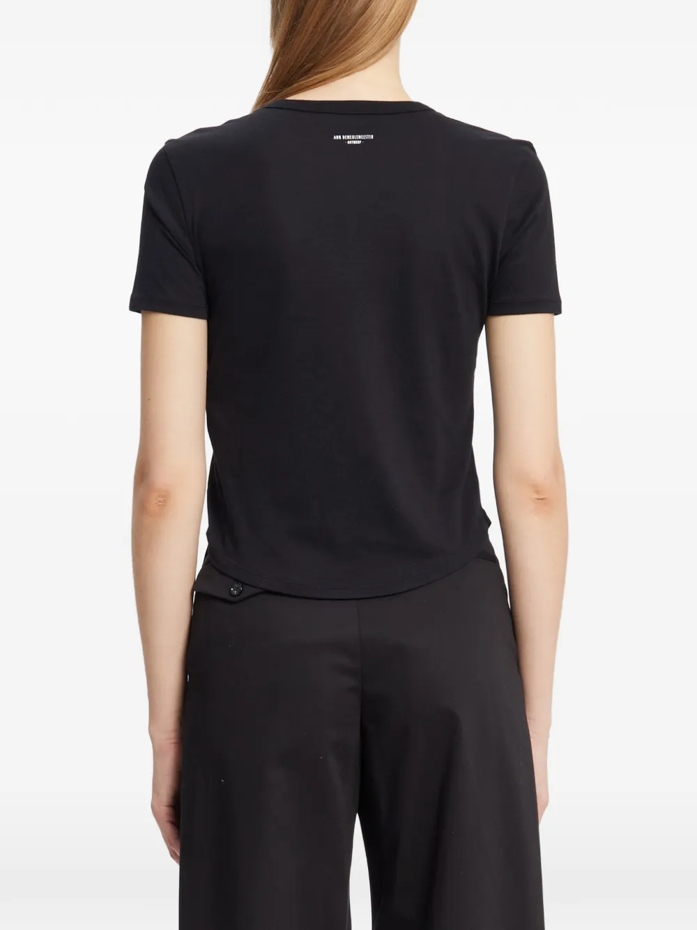 Ann Demeulemeester Floor jersey T-shirt met tekst-print Zwart