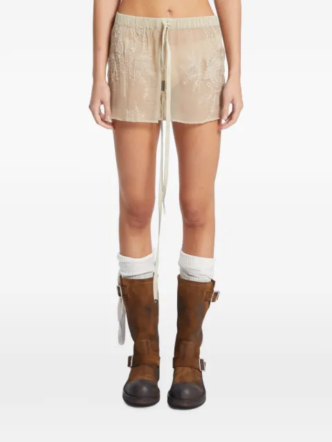 Ann Demeulemeester Nisa embroidered silk-voile shorts