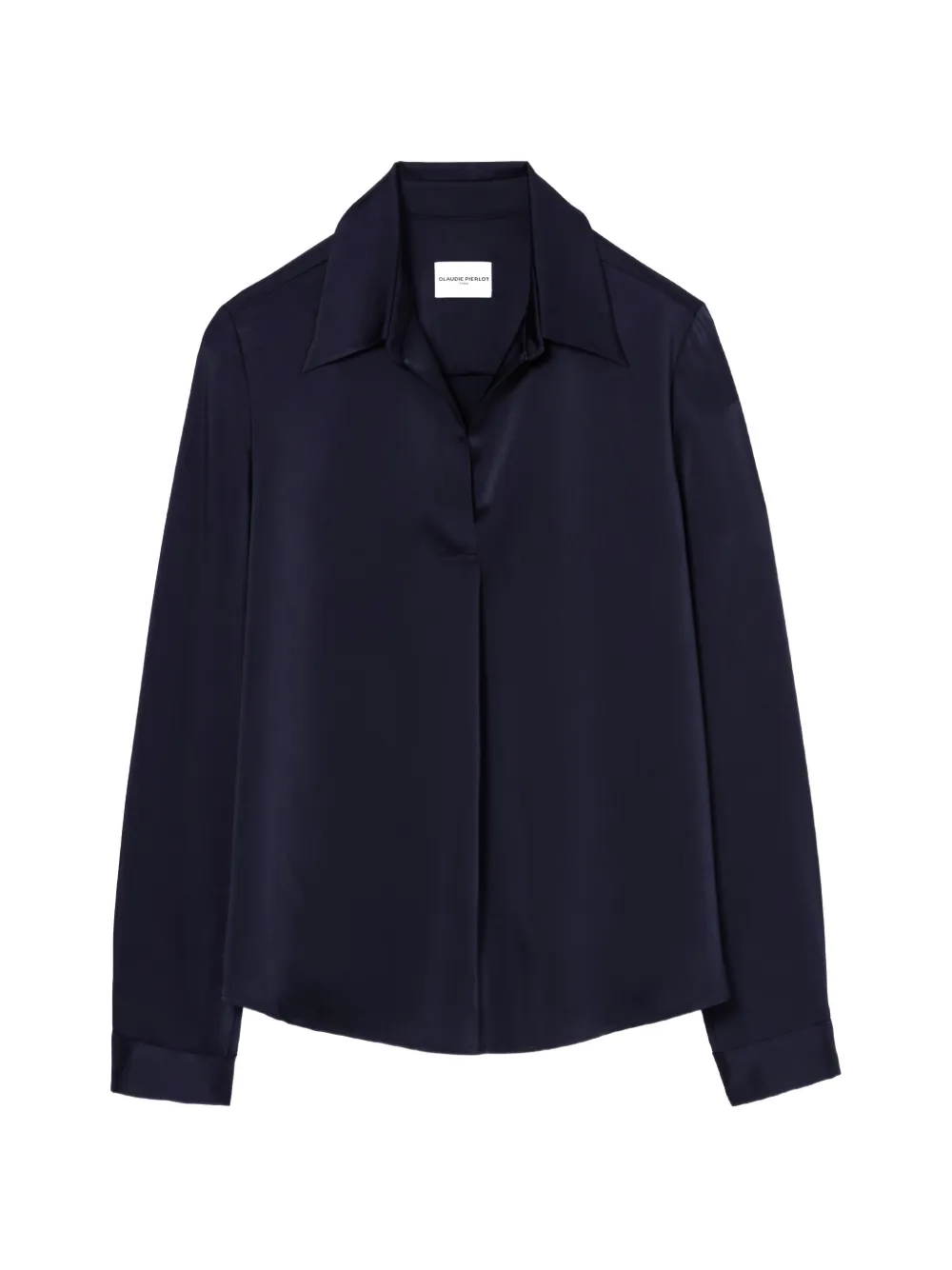 Claudie Pierlot satin-finish long-sleeve blouse