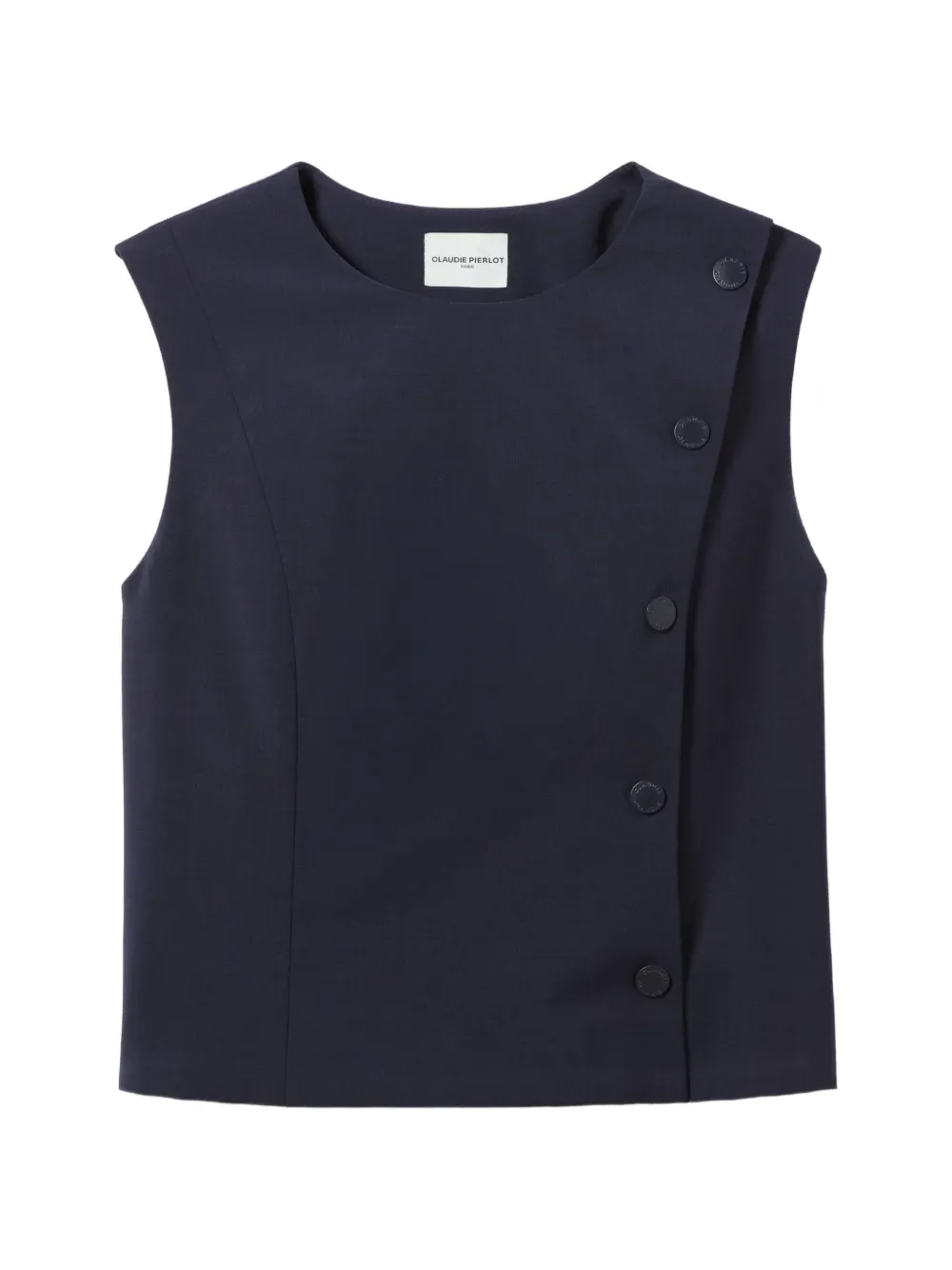 Claudie Pierlot Top asimmetrico con bottoni - Blu