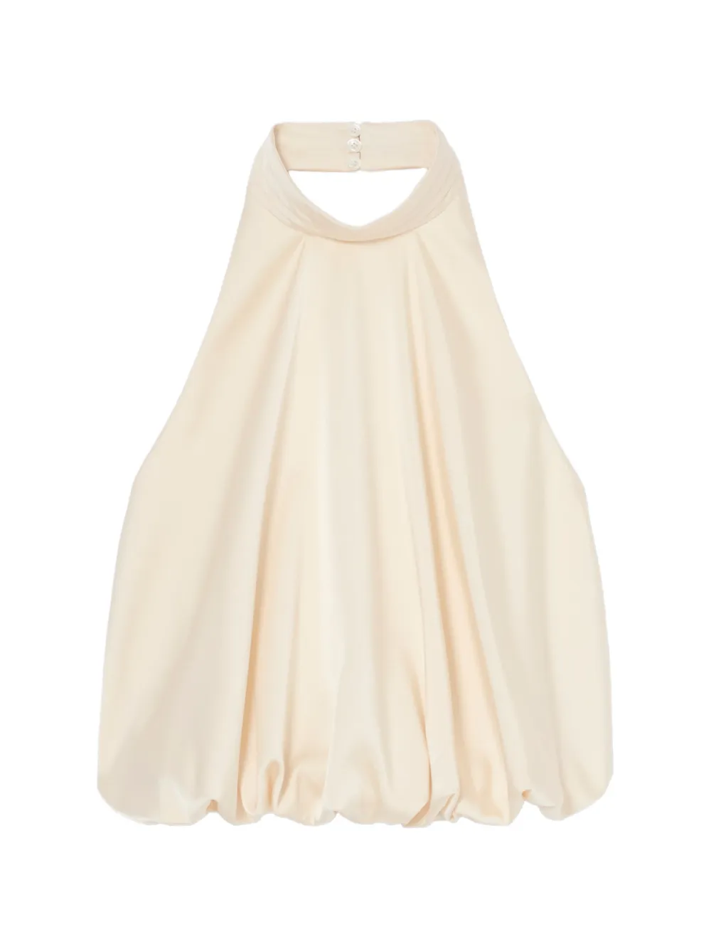 Claudie Pierlot Halter-neck Bubble-hem Top In Neutrals