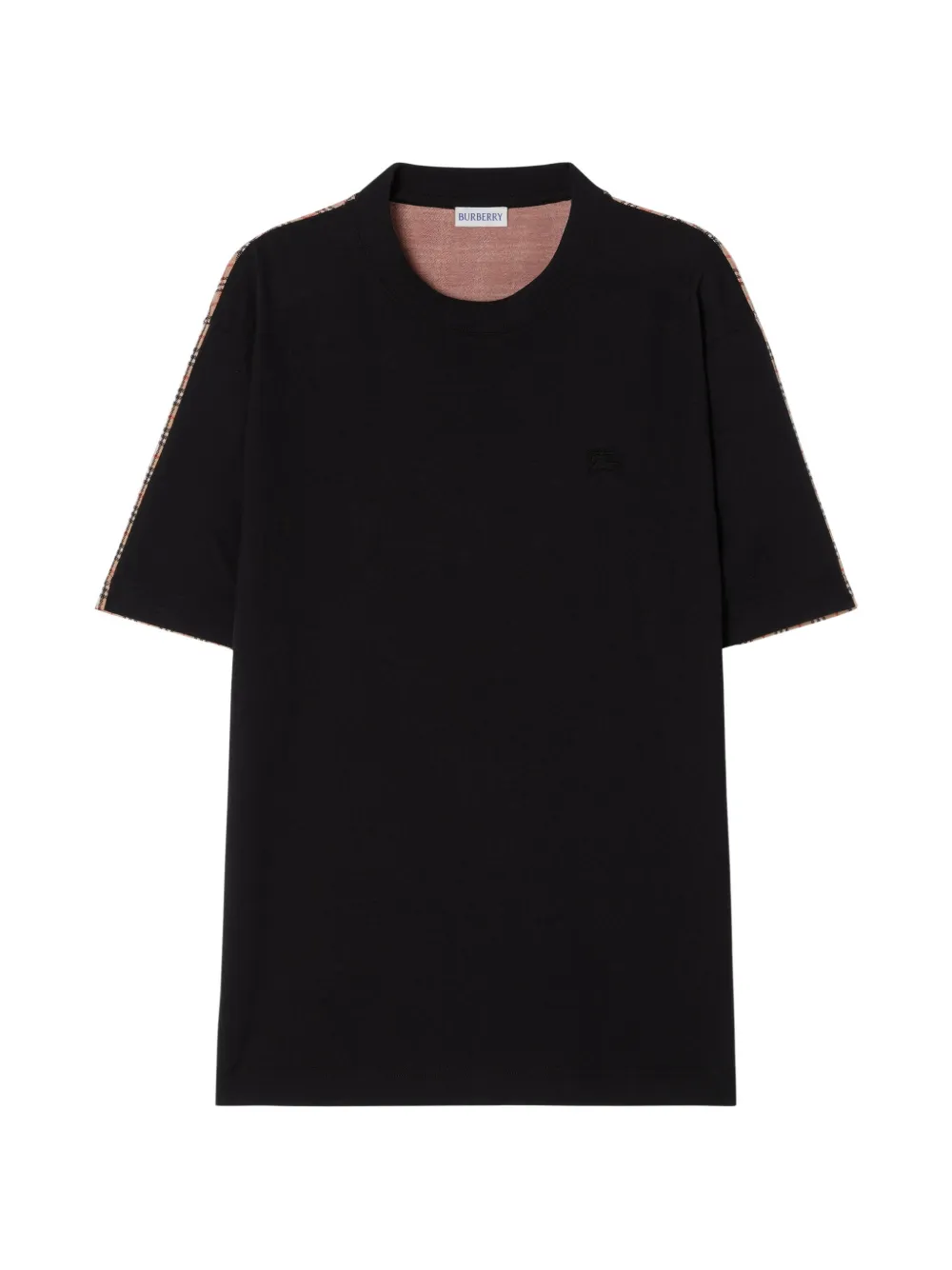 Burberry Check cotton T-shirt - Schwarz