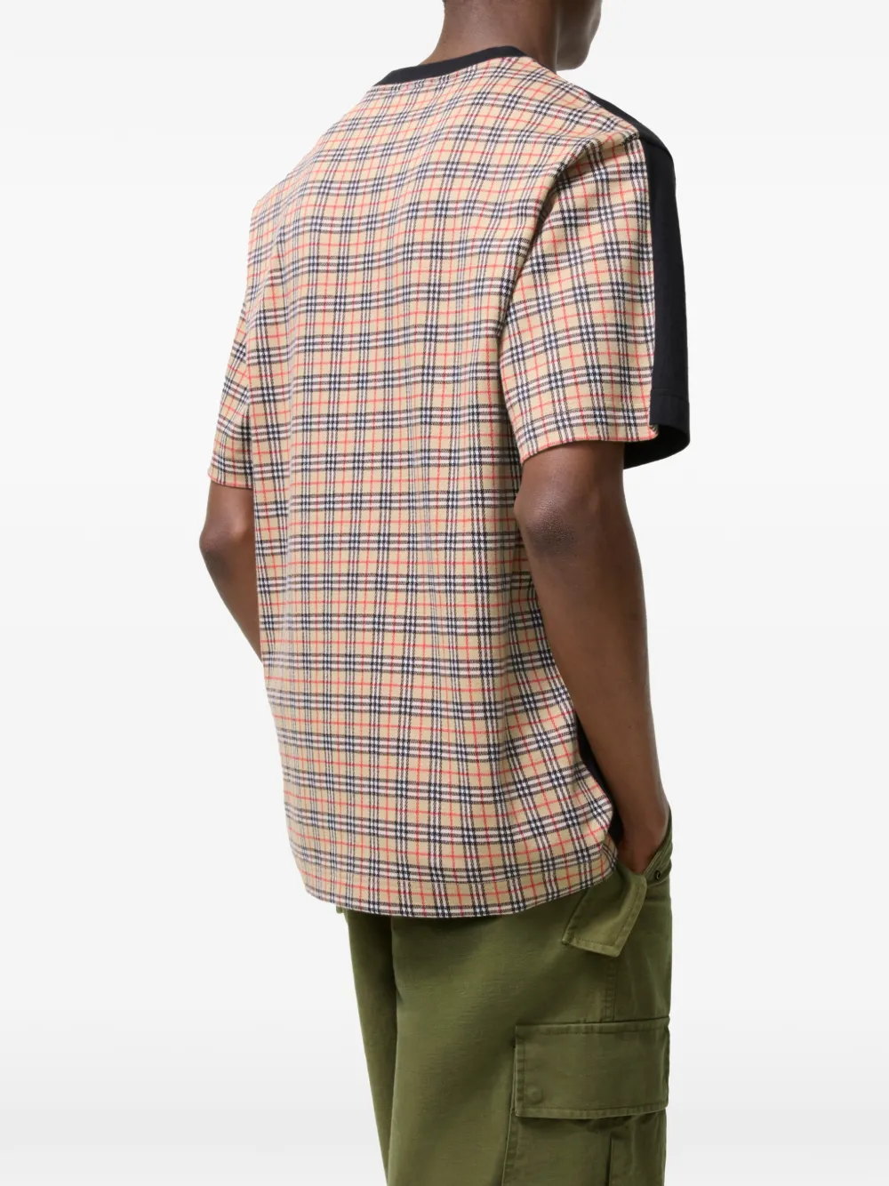 Burberry Geruit katoenen T-shirt Zwart