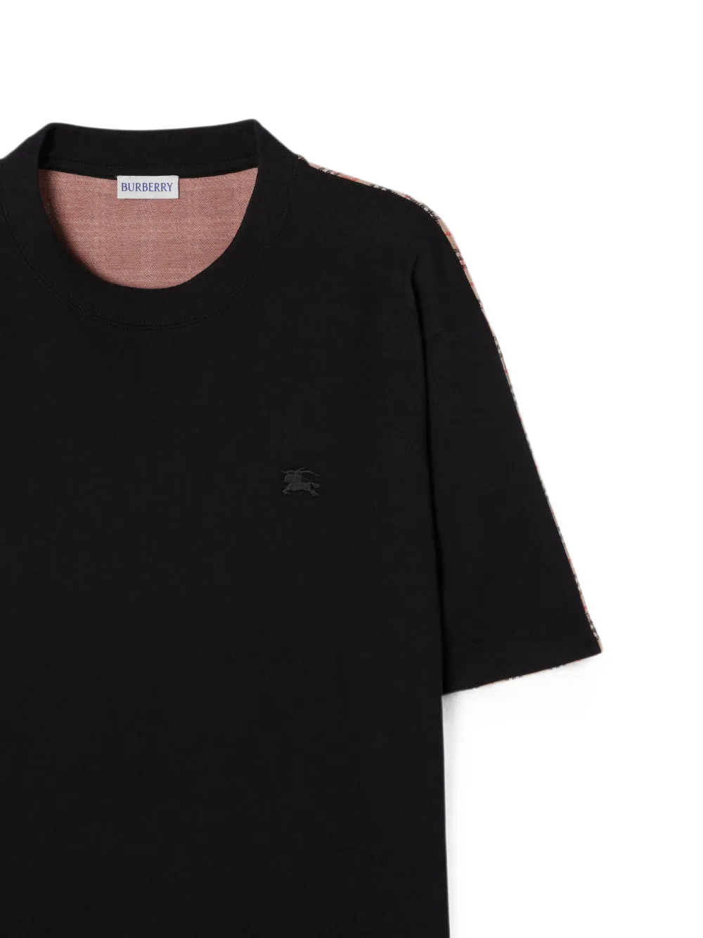 Burberry Geruit katoenen T-shirt Zwart