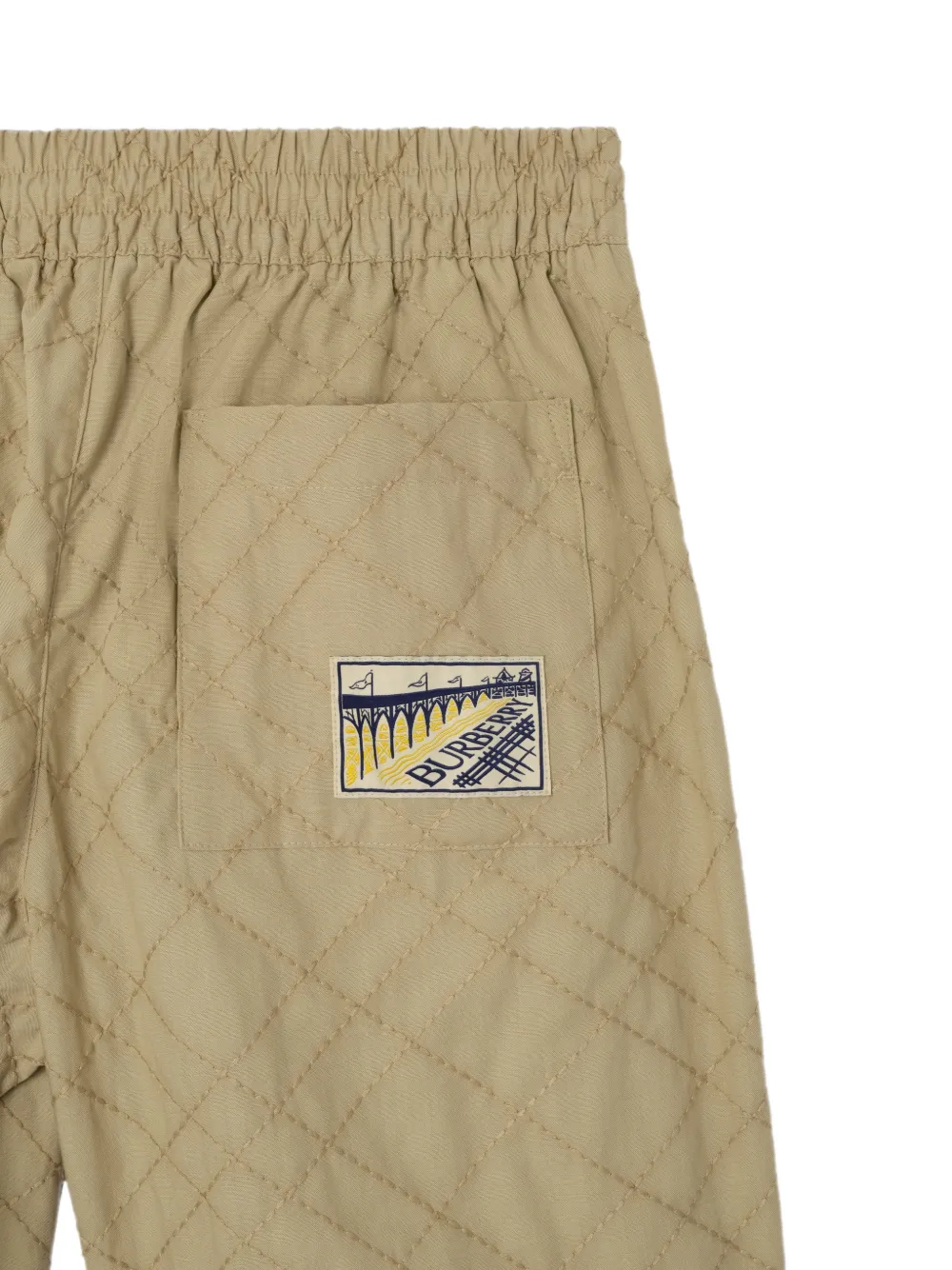 Burberry Geruite katoenen shorts met borduurwerk Beige