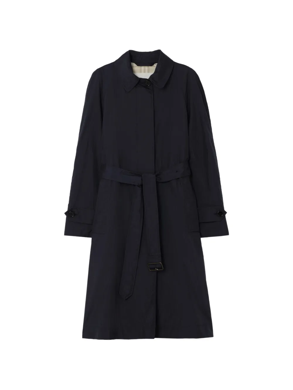 Burberry long belted nylon Tickhill car coat - Blu