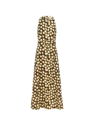 ALEMAIS Paula polka-dot Midi Dress | Brown