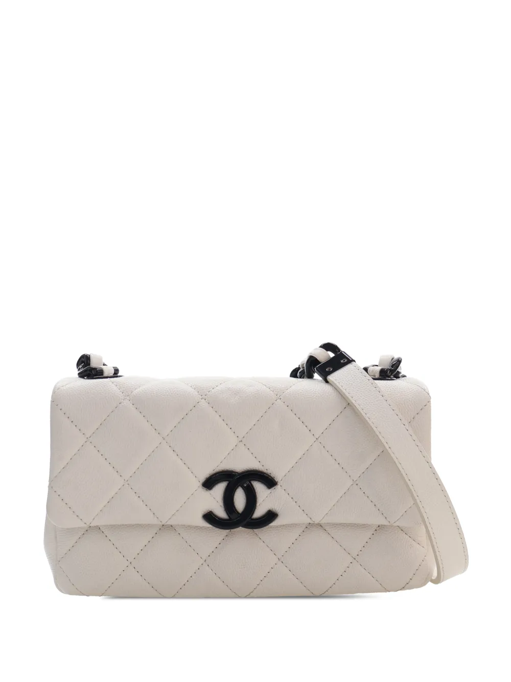 CHANEL Pre-Owned 2020 Small Quilted Caviar My Everything Flap crossbody bag - White
