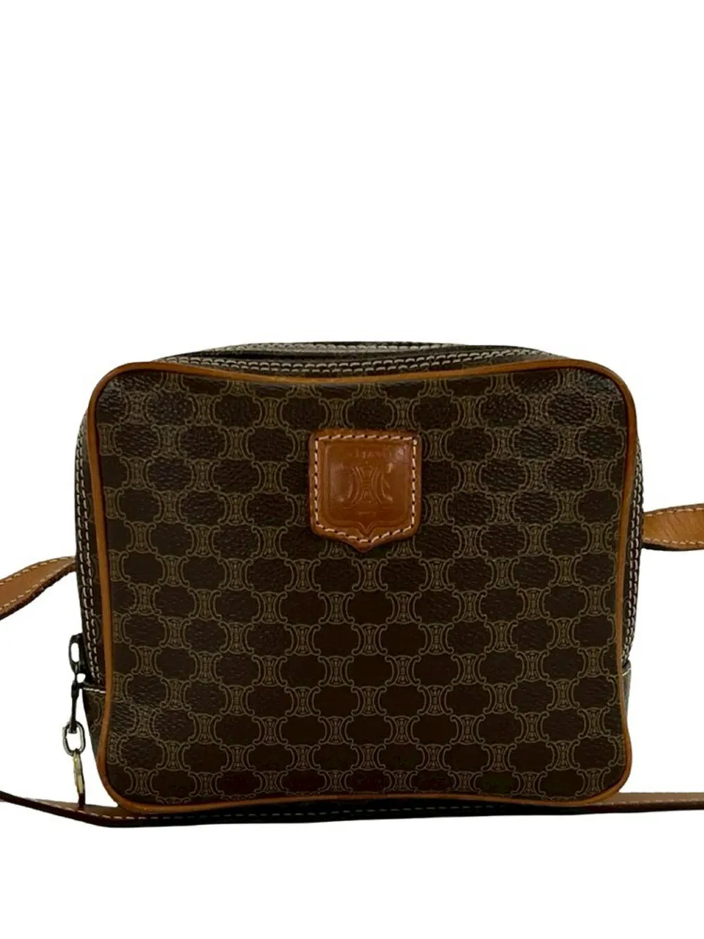 Celine Pre-Owned 2008 Macadam Coated Canvas crossbody bag - Marrone