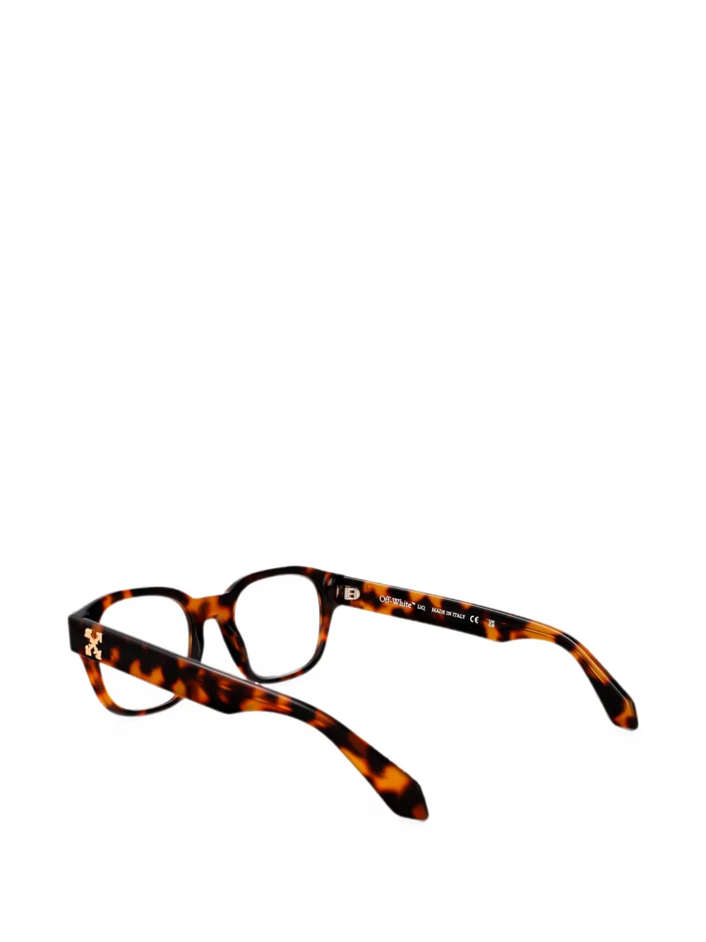 Off-White Eyewear Bril met vierkant montuur en schildpadschild design Bruin
