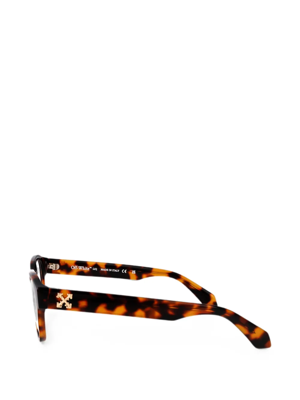 Off-White Eyewear Bril met vierkant montuur en schildpadschild design Bruin