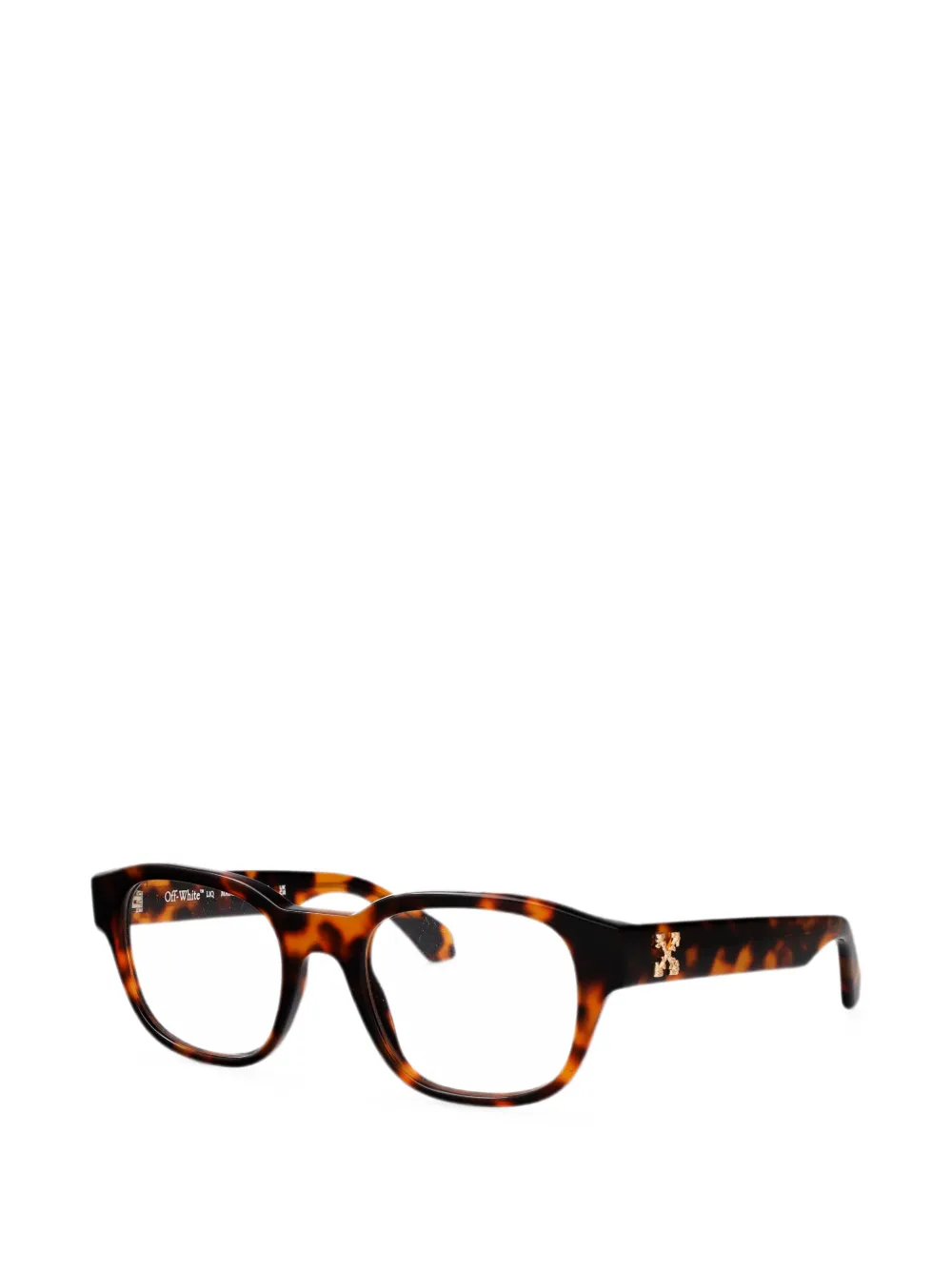 Off-White Eyewear Bril met vierkant montuur en schildpadschild design Bruin