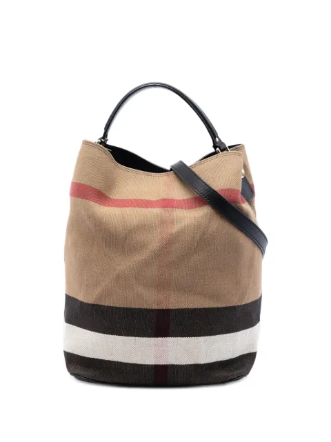 Burberry Pre-Owned 2000-2017 Medium Mega Check Canvas Ashby Bucket Bag satchel