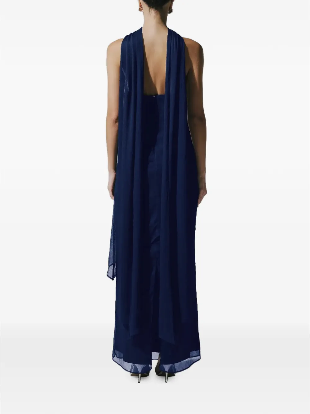 Baobab El strapless gelaagde chiffon maxi-jurk Blauw