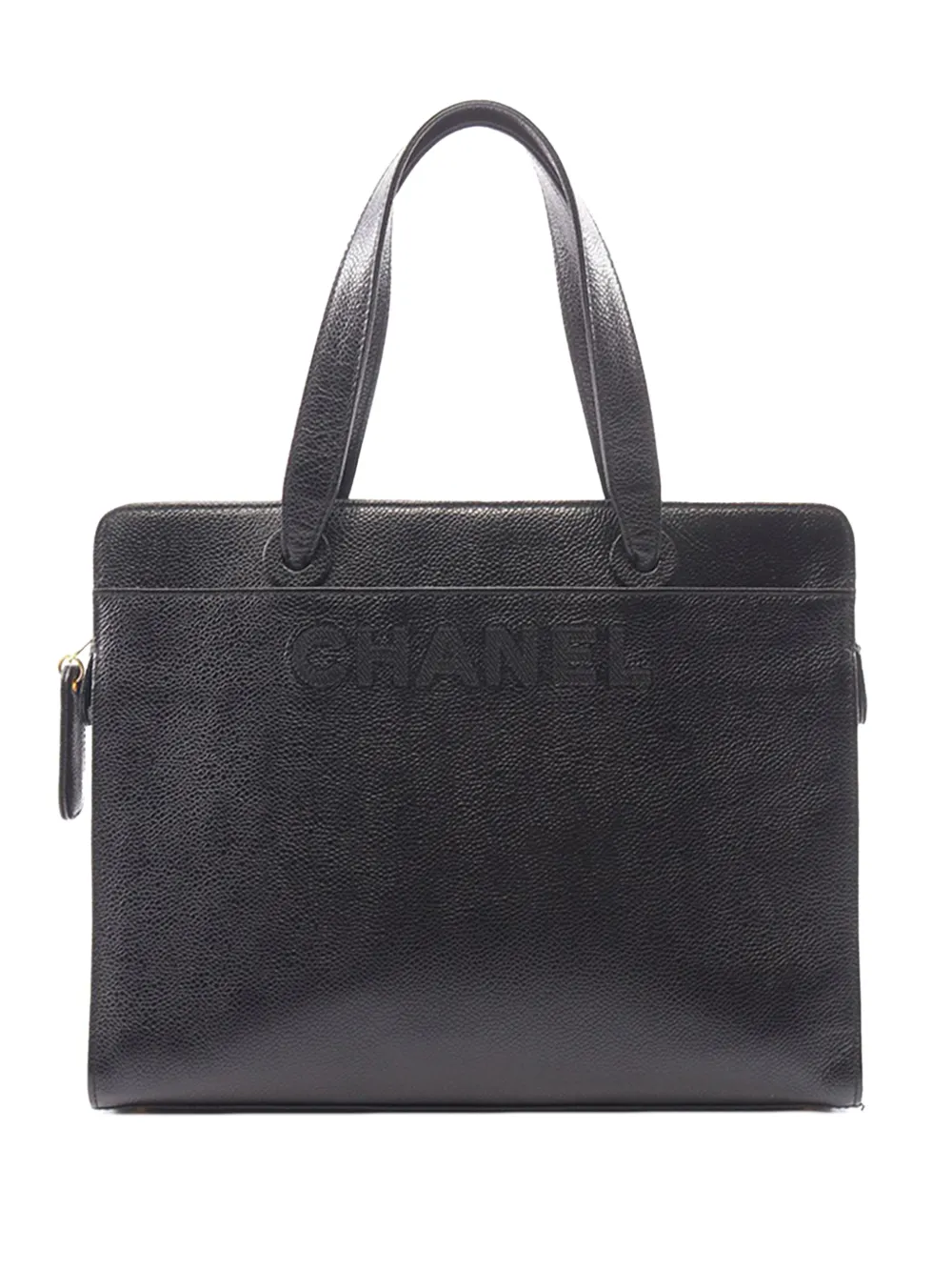 CHANEL Pre-Owned 1997-1999 Caviar Logo tote bag - Black