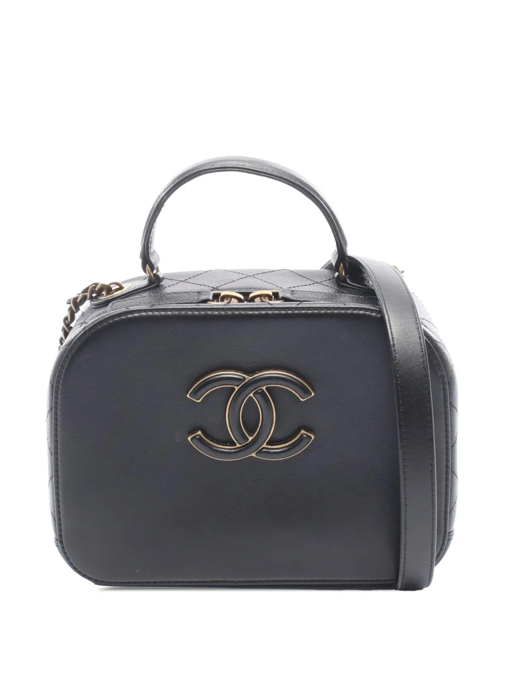 CHANEL Pre-Owned 2017-2018 Goatskin Leather Coco Curve Small Vanity Bag satchel - Nero