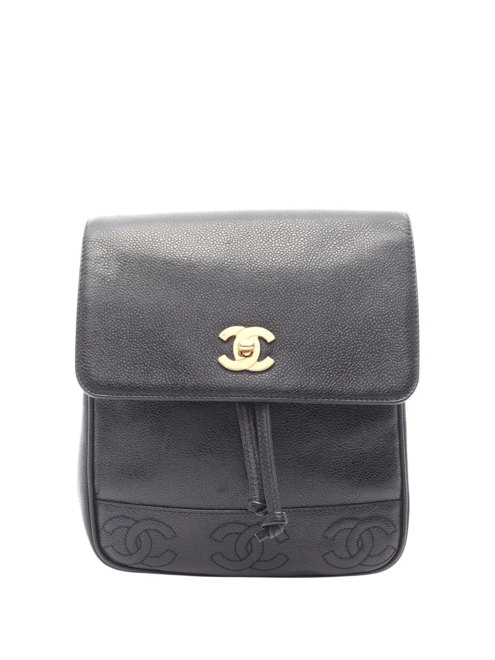 CHANEL Pre-Owned 1996-1997 Caviar Triple CC backpack - Nero