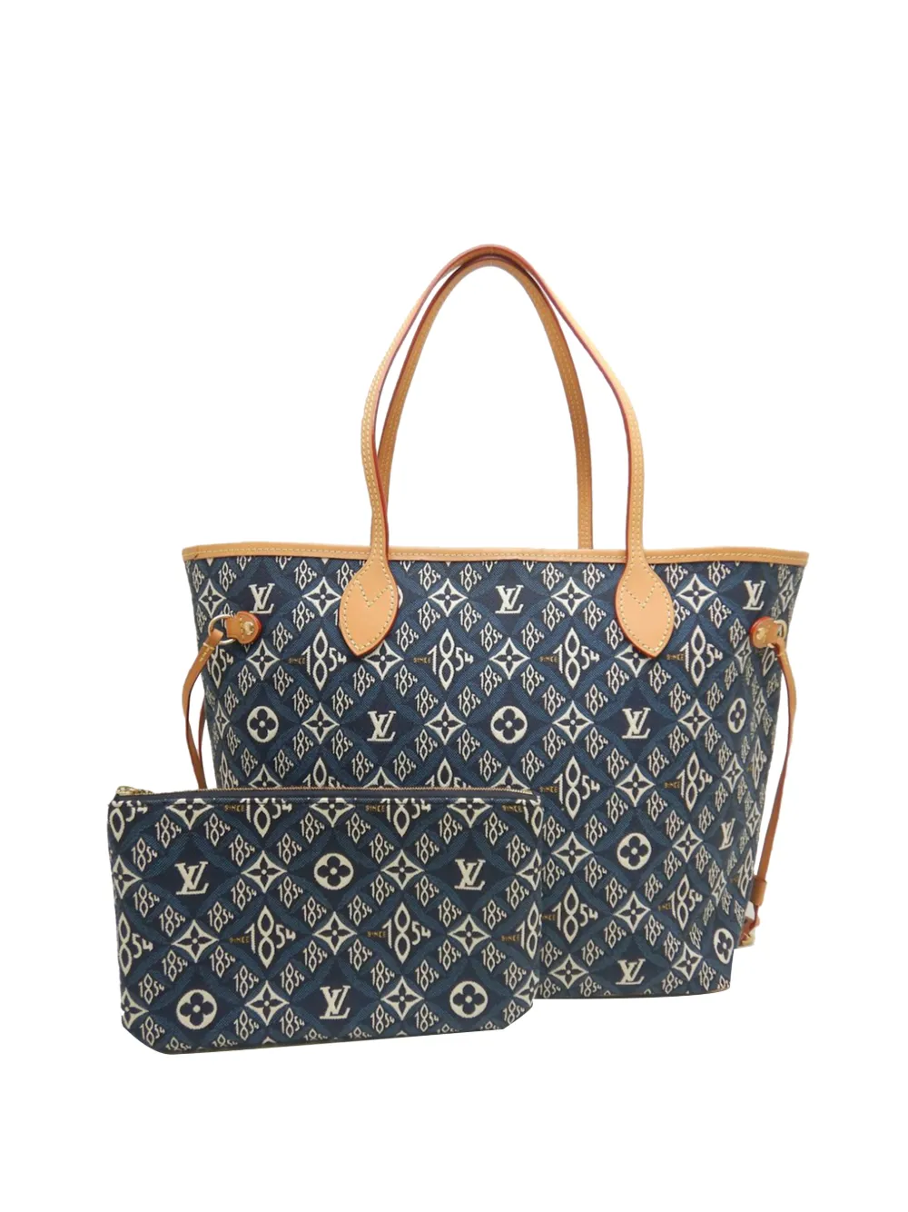 Louis Vuitton Pre-Owned 2020 Monogram Jacquard Since 1854 Neverfull MM tote bag - Blu